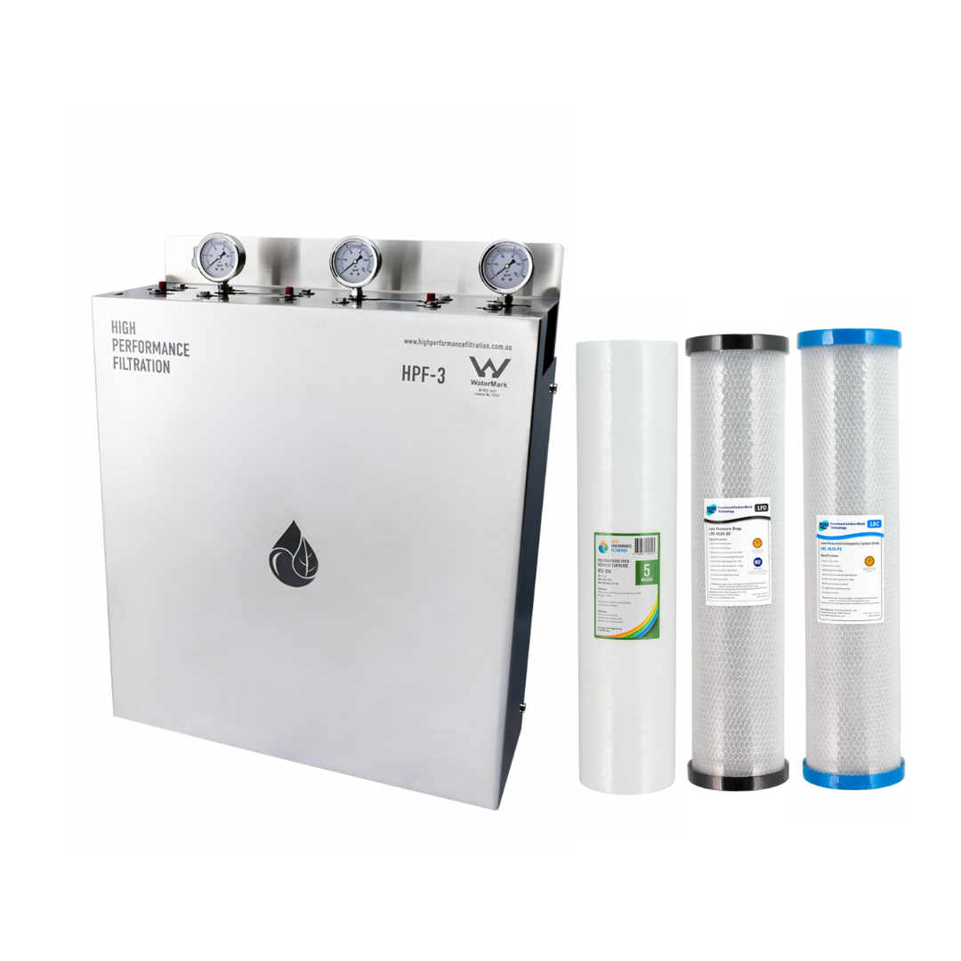 Stainless Steel Whole House Water Filtration System - Filters Included