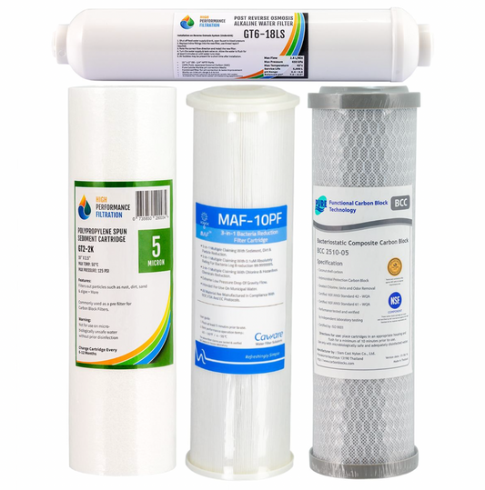Replacement Filter Pack For Triple Ph Neutral + 0.1 Micron Ultra Fine Cyst Parasite + Bacteria Reduction Undersink Water Filter